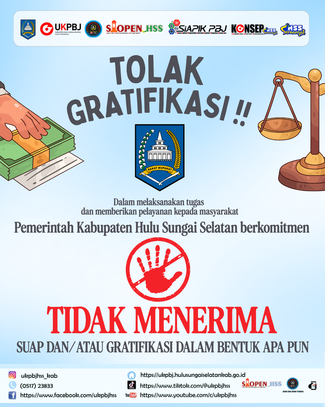 Komitmen Tanpa Kompromi: Pemkab Hulu Sungai Selatan Wujudkan Pelayanan Publik Bersih dari Suap dan Gratifikasi